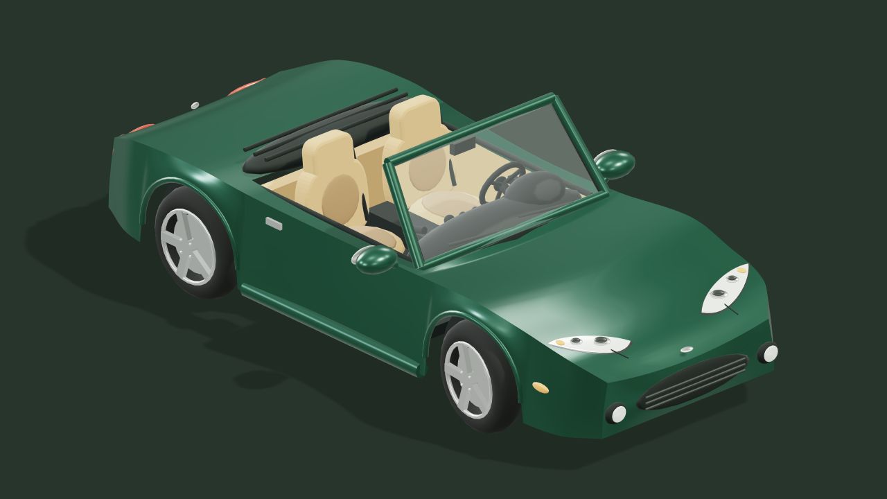 The same green NB2 MX-5 against a dark garage backdrop.